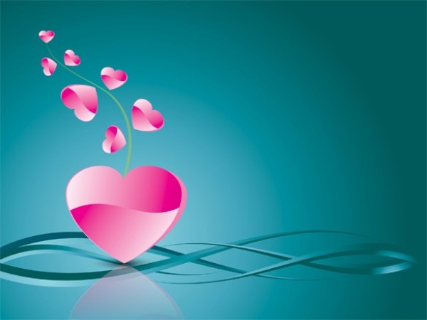 Pink Heart Tree Abstract Vector Background web wave vector unique stylish quality pink hearts original illustrator high quality hearts heart tree heart graphic fresh free download free download design curve creative blue background abstract   