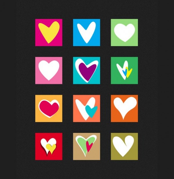 12 Creative Heart Designs Icons PSD web unique ui elements ui stylish quality psd original new modern interface icons hi-res hearts HD fresh free download free elements download detailed design creative colorful clean art   