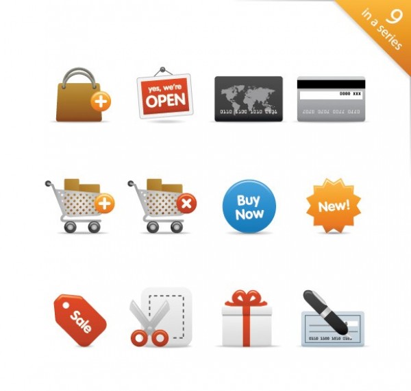 12 Ecommerce Shopping Vector Icons Set web vector unique ui elements stylish shopping cart icon shopping quality original new interface illustrator icons high quality hi-res HD graphic gift icon fresh free download free elements ecommerce download detailed design credit card icon creative   