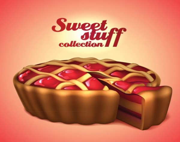 Delicious Cherry Pie Vector Illustration web vector unique ultimate sweets stylish quality pie pastry pastries original new illustrator homemade pie high quality graphic fresh free download free download dessert design Delicious creative cherry pie   