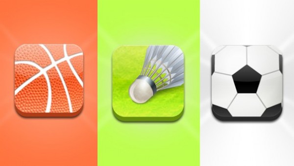 4 Amazing iOS Sports Icons Set PSD web unique ui elements ui tennis stylish sports icons sports shuttle set quality psd original new modern iOS sports icons ios interface icons hi-res HD fresh free download free football elements download detailed design creative clean basketball ball badminton   