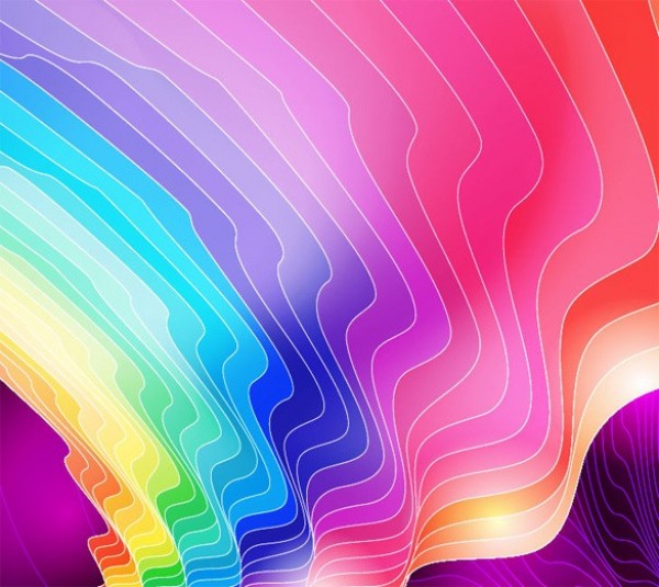Gorgeous Color Wavy Lines Vector Background web wavy waves vector unique stylish rainbow quality purple pink original orange lines illustrator high quality green graphic glowing fresh free download free flowing eps download design creative colors colorful blue background   