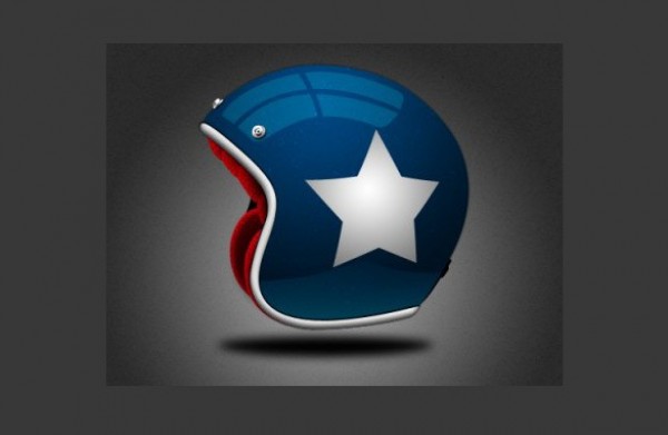 Shiny Blue Motorbike Helmet with Star PSD web unique ui elements ui stylish star red quality psd original new motorbike modern interface icon hi-res helmet HD fresh free download free elements download detailed design creative clean blue bike   