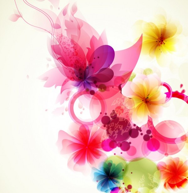 Gorgeous Floral Bouquet with Circle Rings Background web vector unique ui elements stylish spring quality pink original new lights interface illustrator high quality hi-res HD graphic glowing fresh free download free floral background floral eps elements download detailed design creative circles bouquet background abstract   