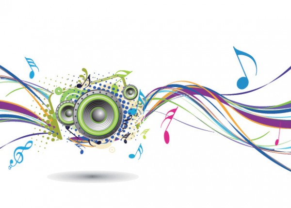 colorful wave music vector