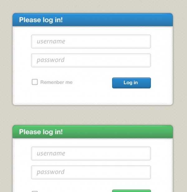 Clean Blue/Green Web UI Login Form PSD web unique ui elements ui stylish quality psd panel original new modern login form login interface hi-res HD green fresh free download free form field elements download detailed design creative clean box blue   