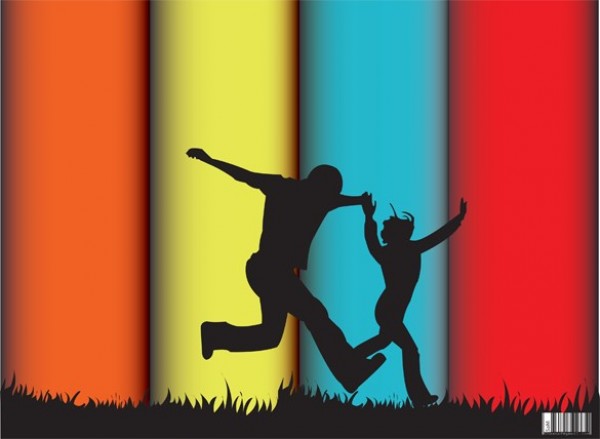 Wide Stripe Background with People Silhouettes wide stripes web vector unique ui elements stylish striped stripe silhouette running quality people silhouette original new leaping jumping interface illustrator high quality hi-res HD happy grass graphic fresh free download free elements download detailed design creative couple colorful background   