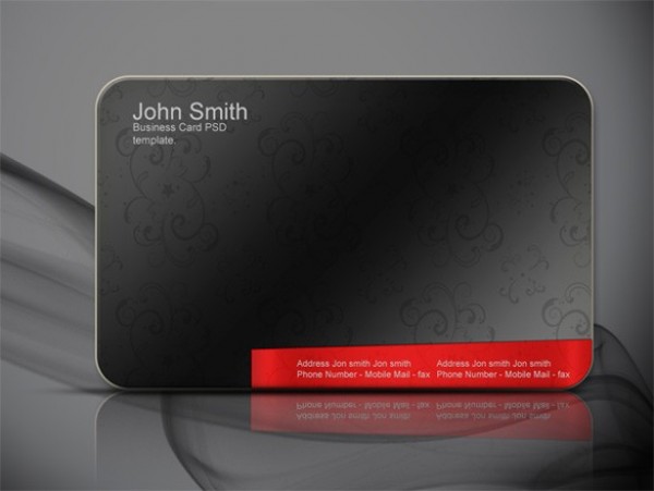 Dark Floral Pattern Business Card Template PSD web visiting unique ui elements ui texture text template stylish red banner quality psd presentation pattern original new modern interface identity hi-res HD fresh free download free floral elements download detailed design dark creative clean card business card   
