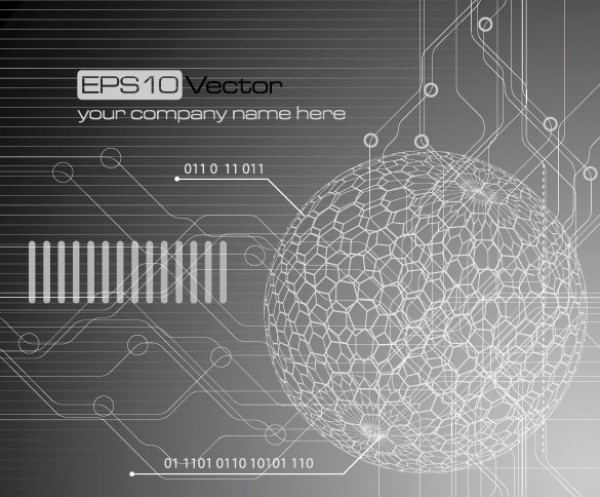Greytone Globe Tech Abstract Vector Background web vector unique tech stylish quality original illustrator high quality hexagon greytone grey gray graphic globe fresh free download free eps download design creative background abstract   