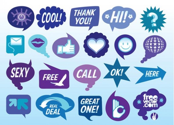 20 Creative Fun Vector Speech Bubbles Set web vector unique ui elements thank you text svg stylish stickers speech bubbles set quality pack original OK new interface illustrator high quality hi-res HD graphic fresh free download free eps elements download dialogue boxes detailed design decals creative clouds chat bubbles ai   
