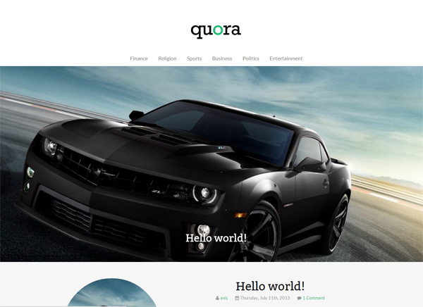 Quora WordPress WP Theme Website wp wordpress website ui elements theme quora minimal jquery free download free download content slider   