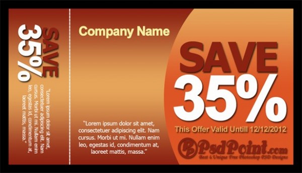 Attractive Discount Coupon Card PSD web unique ui elements ui stylish sales quality psd percent original orange new modern interface hi-res HD fresh free download free elements download discount coupon discount card discount detailed design customer creative coupon card coupon clean card   