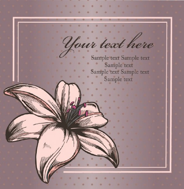 Lovely Flower Bordered Frame Vector Card web vector unique stylish quality pattern original illustrator high quality graphic fresh free download free frame flower floral exquisite download dotted design delicate creative card background   