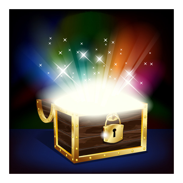 Sparkling Rays Treasure Chest Vector Graphic wooden chest web vector unique ui elements treasure chest treasure stylish sparkles quality pirate chest original new lights interface illustrator high quality hi-res HD graphic gold fresh free download free explosion eps elements download detailed design creative colorful chest   