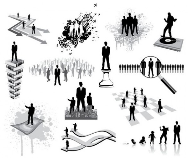 13 Business Elements Silhouettes Vector Set web vector unique ui elements stylish silhouette quality original new interface illustrator illustrations high quality hi-res HD growth graphic fresh free download free elements download detailed design creative businessman business man business elements business arrows ai   