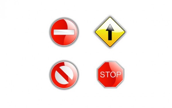 4 Glossy Road Signs Vector Icons Set web vector unique ui elements stylish stop sign stop signs sign quality original NO symbol new interface illustrator icons icon high quality hi-res HD graphic glossy fresh free download free elements download do not enter detailed design creative arrow ai ahead arrow   