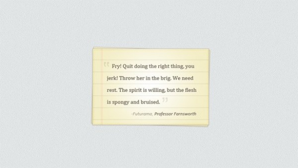 Stylish Notepaper Blockquote UI Element PSD web vintage unique ui elements ui stylish simple quotes quality paper original old notepaper note new modern lined interface hi-res HD fresh free download free elements download detailed design creative clean blockquote   