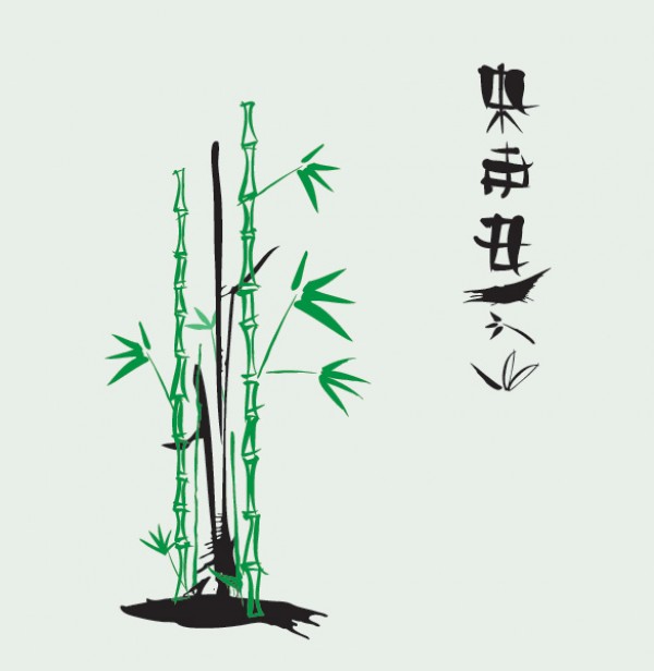 Japanese Bamboo Ink Vector Illustration zen web vectors vector graphic vector unique ultimate quality photoshop pack original new nature modern Japanese japan ink illustration illustrator illustration high quality garden fresh free vectors free download free download design creative characters bamboo Asian ai   