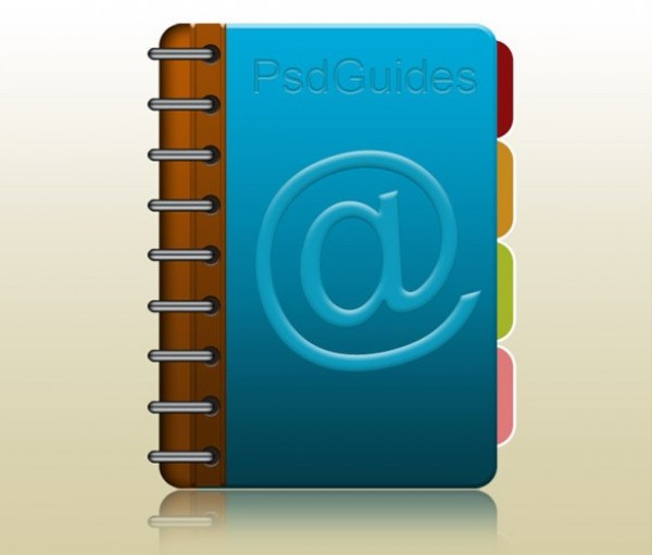Tabbed Coiled Address Book Icon PSD web unique ui elements ui tabbed stylish sign quality psd original new modern mail interface icon hi-res HD fresh free download free email address icon email elements download detailed design creative coiled clean book blue address icon address book icon address book address   