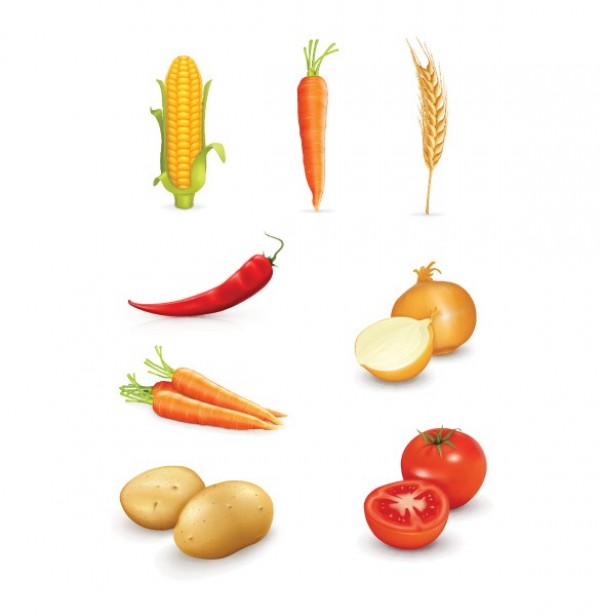 8 Harvest Mixed Vegetables Vector Set wheat web veggies vegetables vector unique ui elements tomatoes stylish set quality potatoes pepper original onion new mixed interface illustrator icons high quality hi-res HD harvest graphic fresh free download free elements download detailed design creative corn chili pepper chili carrots   