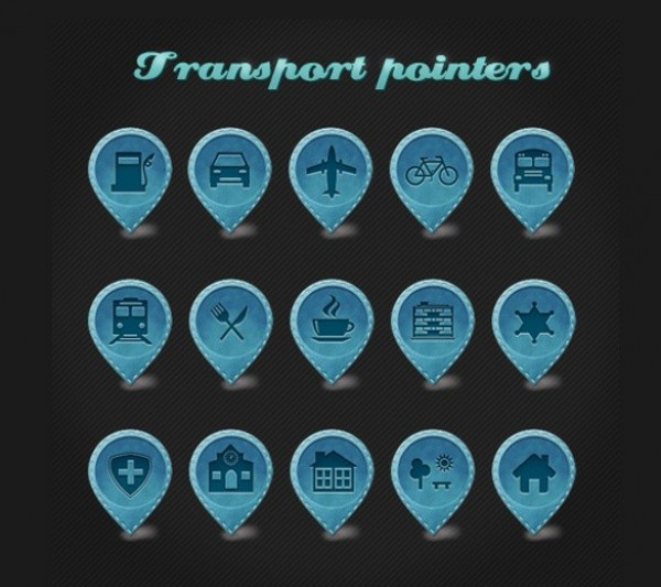15 Blue Transport Pointers/Map Pins Set PSD web unique ui elements ui travel pointers transport pointers train stylish quality psd pointers png original new modern map pins interface icons hotel hi-res HD fresh free download free elements download detailed design creative clean blue airplane   