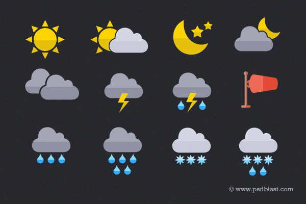 12 Metro Flat Weather Icons Set weather icon set ui elements set psd metro interface icon free download free flat icon download   