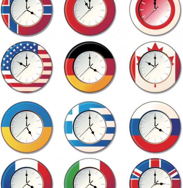 12 Vector National Flags Clocks web vectors vector graphic vector unique ultimate quality photoshop pack original new national modern illustrator illustration icon high quality fresh free vectors free download free flags download design creative country clock ai   