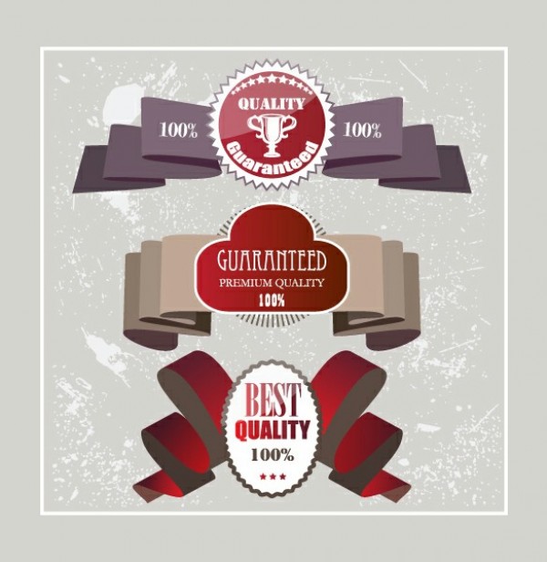 3 Deluxe Best Quality Label Badges Vector Set web vector unique ui elements stylish set satisfaction guaranteed ribbons quality premium quality original new interface illustrator high quality hi-res HD graphic fresh free download free folded ribbon eps elements download detailed design creative Best Quality badges badge award 100%   