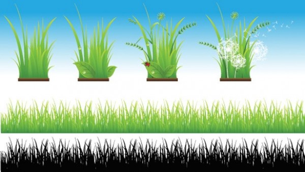 Grass & Plants Vector Border Graphics web vector unique ui elements stylish quality plants original new nature leaves interface illustrator high quality hi-res HD green grass border grass graphic fresh free download free eps elements eco download detailed design creative border ai   