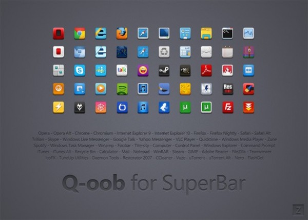 50 Colorful Q-oob SuperBar Icons Set windows 7 web unique ui elements ui taskbar icons taskbar superbar icons superbar stylish simple set quality q-oob png pack original new modern interface icons hi-res HD fresh free download free elements download detailed design creative clean   