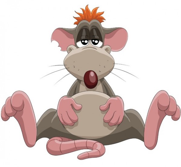 Cute Cartoon Rat with Chewed Ear Vector web vector unique ui elements stylish sitting rat red hair rat quality original new interface illustrator high quality hi-res HD graphic funny fresh free download free face elements download detailed design cute creative Comic cartoon rat cartoon   