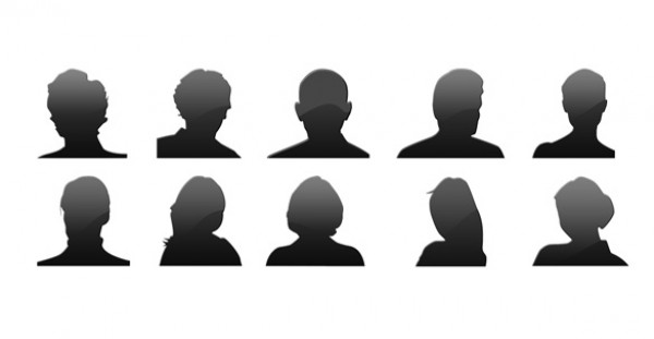 10 Avatar Silhouette Icons PSD web vectors vector graphic vector unique ultimate silhouette quality psd photoshop people pack original new modern illustrator illustration high quality heads fresh free vectors free download free download design creative avatar ai   