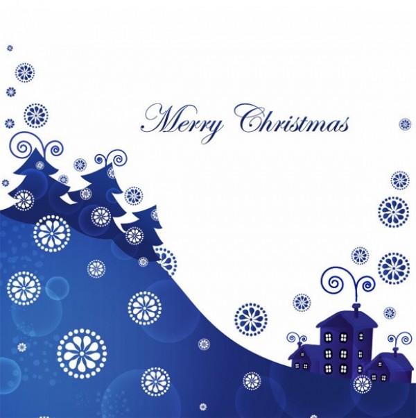 Blue Christmas Outdoor Scene Vector Background winter web vector unique trees stylish snowflakes scene quality original landscape illustrator house high quality graphic fresh free download free eps download design creative christmas blue background abstract   