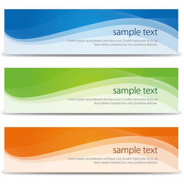 3 Elegant Abstract Wave Banners Set web wave vector unique ui elements stylish simple set quality original orange new minimal lines interface illustrator high quality hi-res headers HD green graphic fresh free download free eps elements elegant download detailed design creative blue banners abstract   