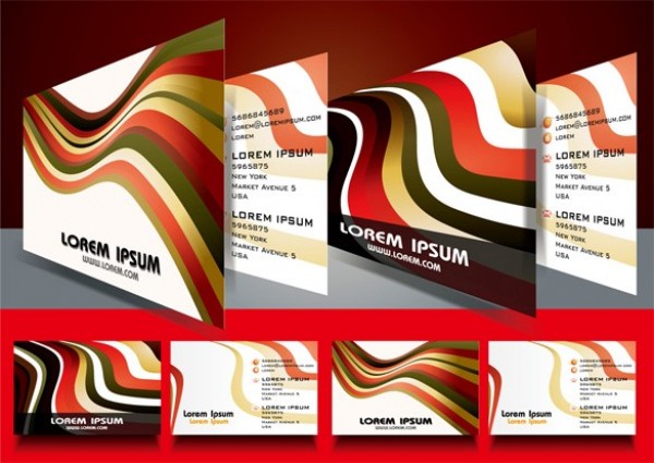 Striped Wave Abstract Vector Business Card web waves vector unique ultimate ui elements stylish striped quality original new modern interface illustrator high quality high detail hi-res HD graphic fresh free download free elements download detailed design creative company colorful business cards bold abstract   