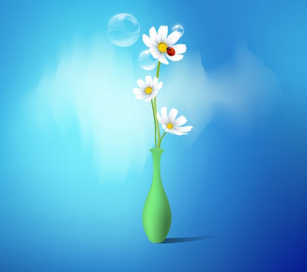Daisy Spring Flower Vase Vector vectors vector graphic vector vase unique ultra ultimate spring simple quality photoshop pack original new modern ladybug illustrator illustration high quality graphic fresh free vectors free download free flower download detailed daisy daisies creative clear clean bug bubbles ai   