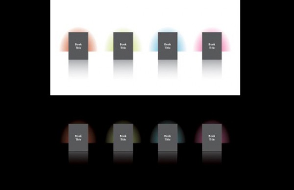 Reflective Bookshelf Vector Template with Back Glow web vector unique ui elements stylish showcase shelves shelf reflective quality original new light interface illustrator high quality hi-res HD graphic glow gallery fresh free download free elements download detailed design dark creative colorful color background color bookshelf ai   