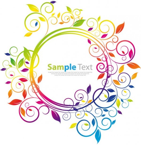 Lovely Floral Circular Frame Abstract Background web vector unique swirls stylish quality original new leaves illustrator high quality graphic fresh free download free frame flowers floral eps download design creative colorful circular background   