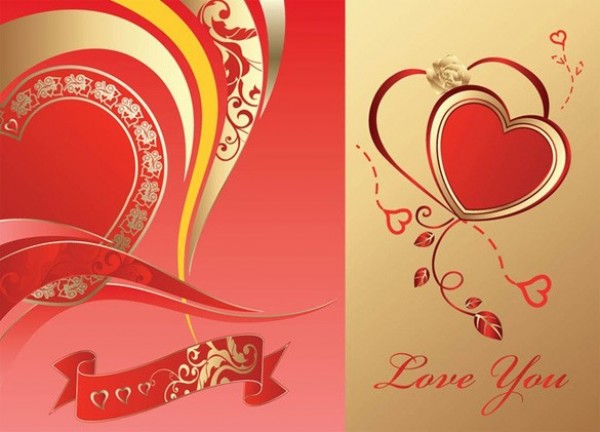 Glossy Gold & Red Hearts Vector Background web vector valentines unique stylish romantic red quality original love illustrator high quality hearts graphic gold fresh free download free download design creative background   