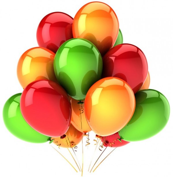 Brilliant HD Colorful Balloons PNG vivid ribbons high def HD colors colorful bright balloons   