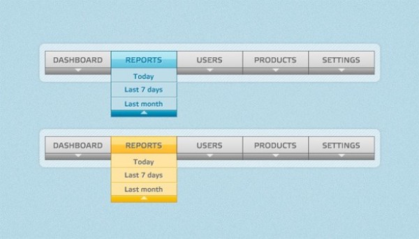 2 Sweet Dropdown Navigation Menus Set PSD web unique ui elements ui stylish set quality psd original new navigation modern menu interface hi-res HD fresh free download free elements dropdown navigation download detailed design dashboard creative clean bar admin   
