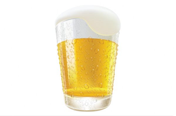 Chilled Glass of Foaming Beer Graphic vector glass of beer glass free download free foam droplets bubbles beer ale   