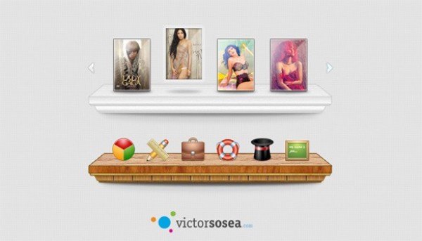 2 Attractive Display Shelves PSD wooden wood web unique ui elements ui stylish simple shelves shelf quality psd original new modern interface hi-res HD fresh free download free feature bar feature elements download display shelf display detailed design creative clean   