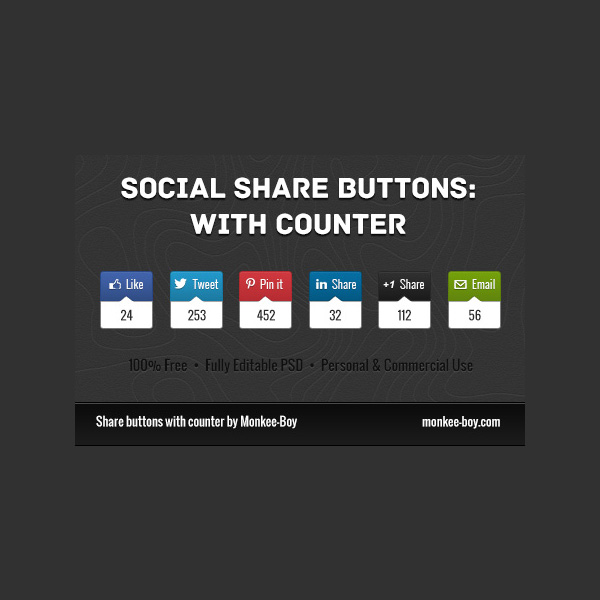 6 Neat Little Social Share Counter Buttons Set PSD web unique ui elements ui stylish square social share buttons social share social set quality pack original new networking modern media interface hi-res HD fresh free download free elements download detailed design creative counters clean buttons blue   