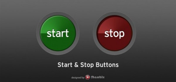 Elegant Web UI Start/Stop Buttons Set PSD web unique ui elements ui stylish stop button start button set round red quality psd original new modern interface hi-res HD grey green button fresh free download free elements download detailed design creative clean   