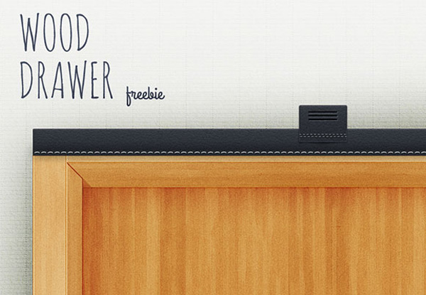 Authentic Wooden Drawer with Leather PSD wooden drawer wooden wood drawer wood web unique ui elements ui tab stylish realistic quality psd original new modern leather interface hi-res HD grain fresh free download free elements drawer download detailed design creative clean   