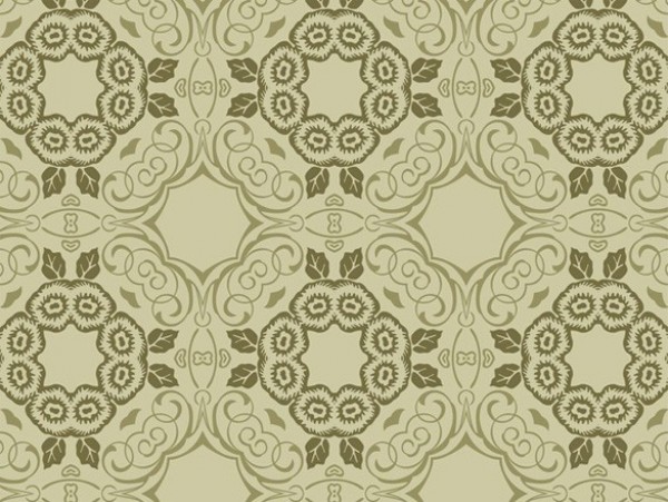 Vintage Floral & Swirl Seamless Vector Pattern web wallpaper vintage vector unique ui elements swirls subtle stylish seamless retro quality pdf pattern original old fashioned new interface illustrator high quality hi-res HD green graphic fresh free download free floral elements download detailed design creative ai   