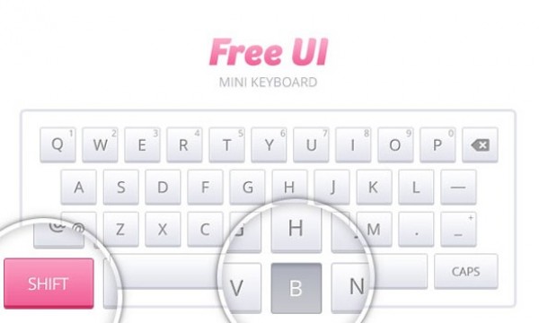 Fantastic Miniature Keyboard Interface PSD white web unique ui elements ui stylish states quality psd original new modern mockup mobile miniature keyboard miniature mini keyboard mini keyboard interface hi-res HD fresh free download free elements download detailed design creative clean application app   