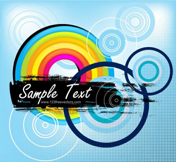 Grunge Colorful Circles Abstract Vector Background web vector unique ui elements text stylish rainbow quality paint stroke original new ink illustrator high quality hi-res HD grunge graphic fresh free download free eps download design creative colorful circles blue background abstract   