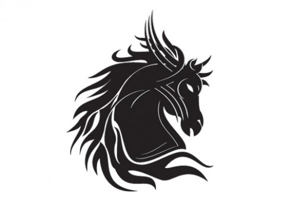 Proud Black Stallion Vector Graphic web vector unique ui elements stylish quality proud original new illustrator horse head horse high quality hi-res HD graphic fresh free download free fierce eps download design creative black arched   